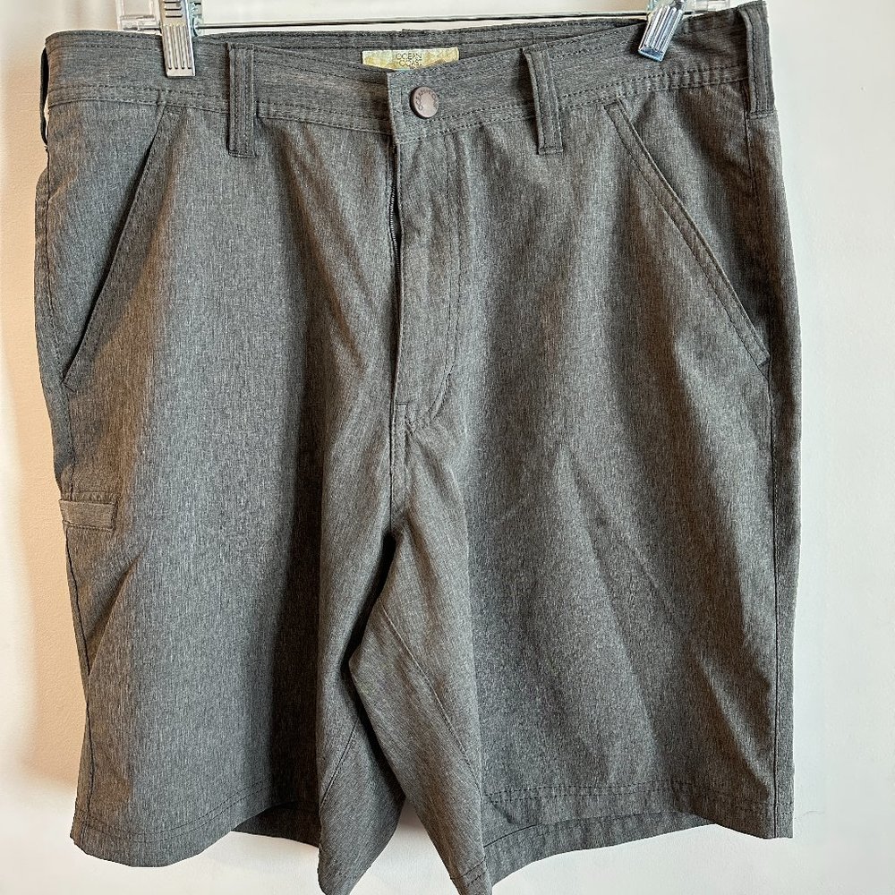 Men's Ocean Coast Hybrid Shorts Grey Gray Size 34 Used